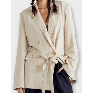 Free People Tie Waist Blazer Sz S